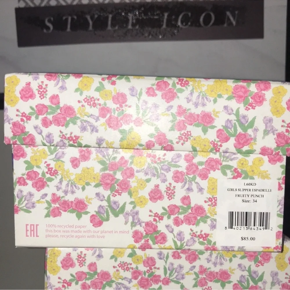 NIB LoveShackFancy Girls Floral Espadrille Slip-On Shoes 3 / 34